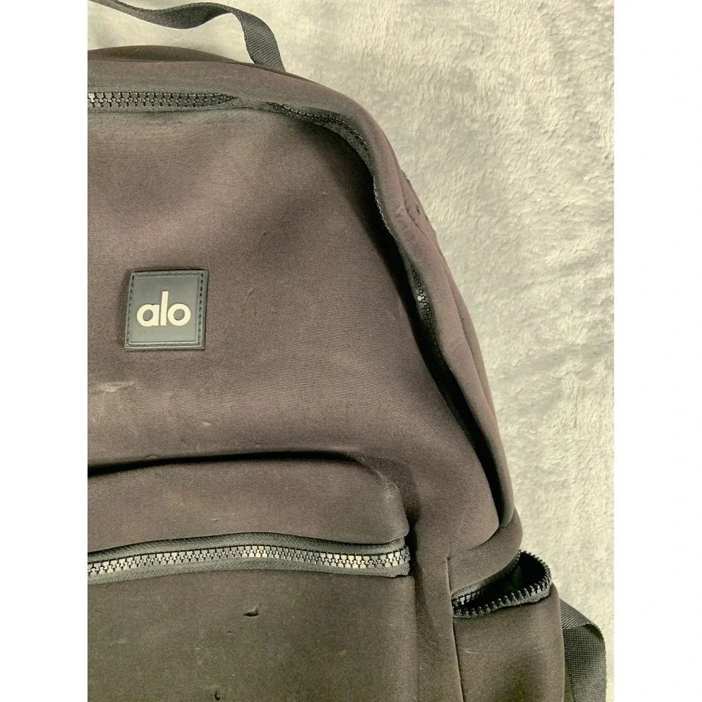 Alo Yoga Avenue Neoprene Backpack Black Athleisure Gym Bag For Parts Repair